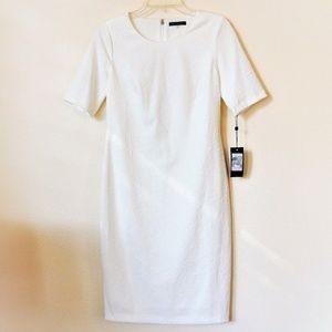 NWT Tommy Hilfiger Floral-Textured Ivory Dress